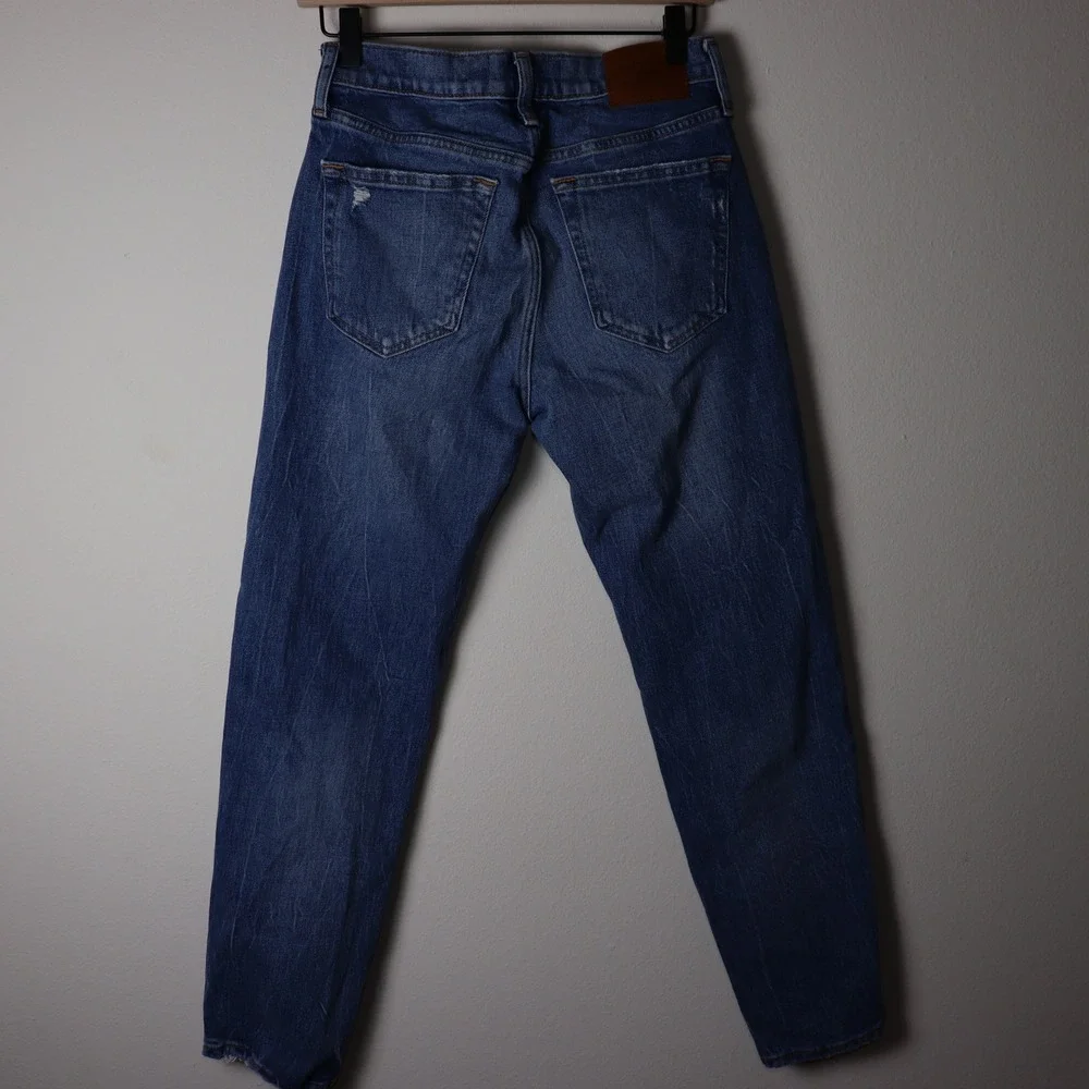 Abercrombie & Fitch 90s Straight Leg Jeans Blue 29x30 Distressed Vintage Stretch